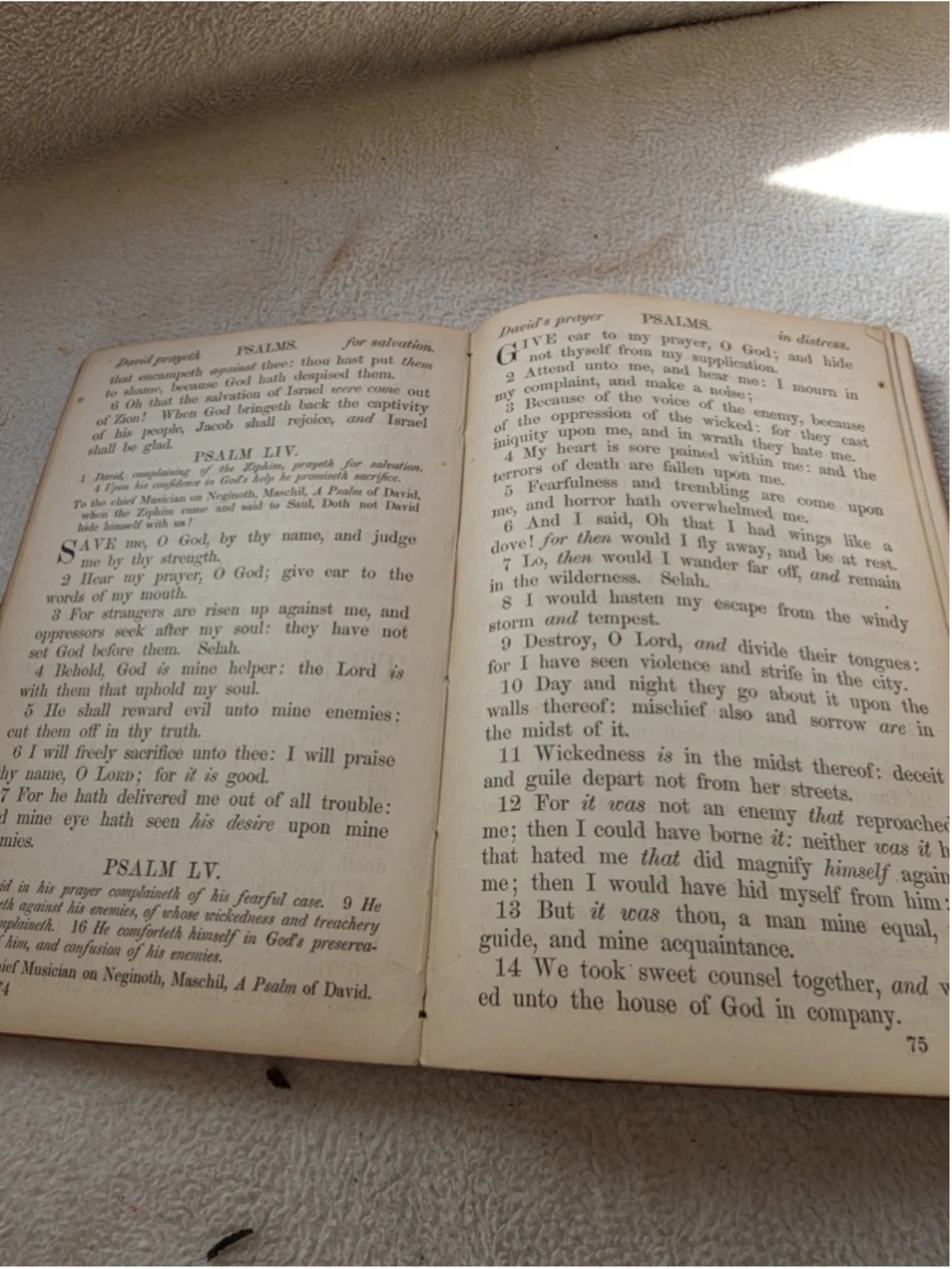 Antique 1880 Book of Psalms Leather American Bible Society Great Primer Octavo